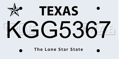 KGG5367 Texas License Plate