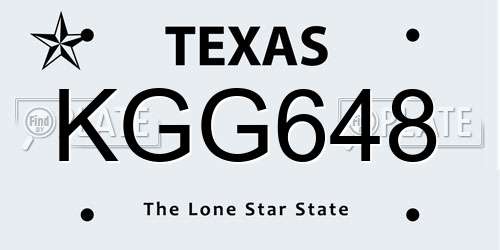 KGG648 Texas License Plate