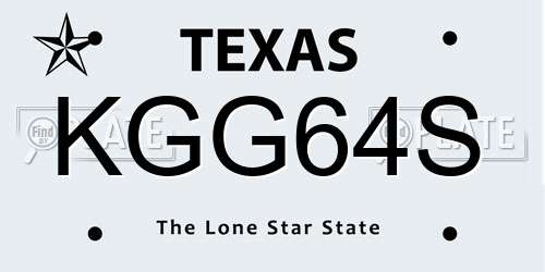 KGG64S Texas License Plate