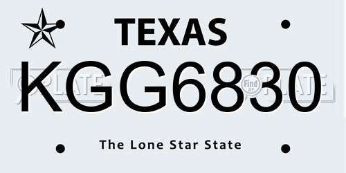 KGG6830 Texas License Plate