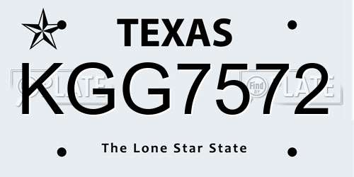 KGG7572 Texas License Plate