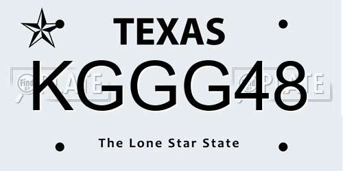 KGGG48 Texas License Plate