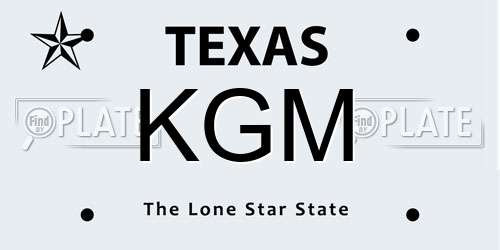 KGM Texas License Plate