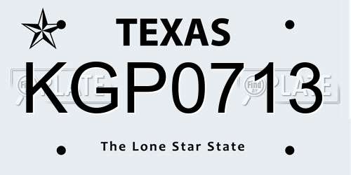 KGP0713 Texas License Plate