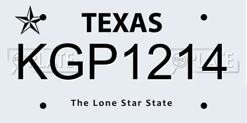 KGP1214 Texas License Plate