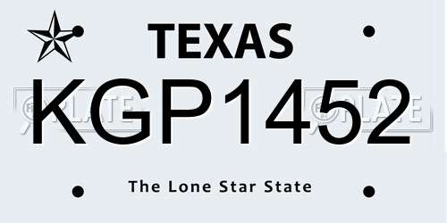 KGP1452 Texas License Plate