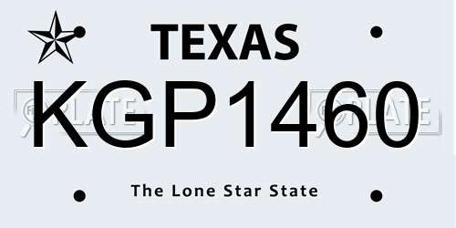 KGP1460 Texas License Plate
