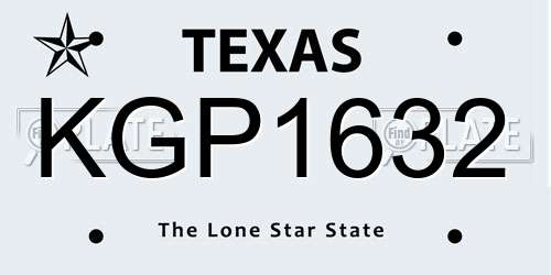 KGP1632 Texas License Plate