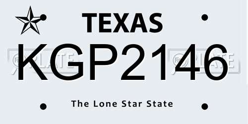 KGP2146 Texas License Plate