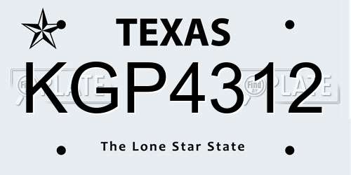KGP4312 Texas License Plate