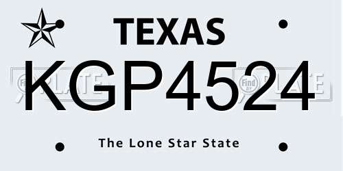 KGP4524 Texas License Plate