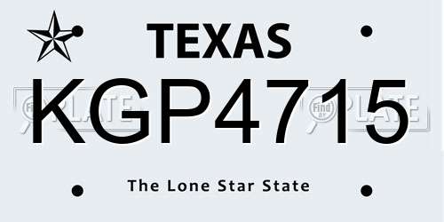 KGP4715 Texas License Plate