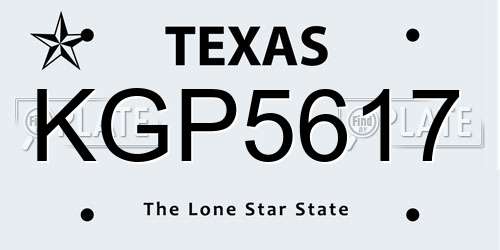 KGP5617 Texas License Plate