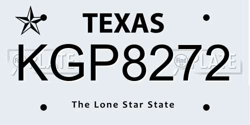 KGP8272 Texas License Plate