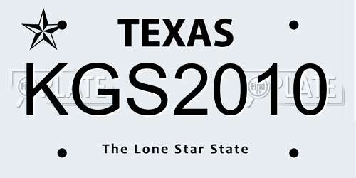 KGS2010 Texas License Plate