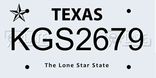 KGS2679 Texas License Plate