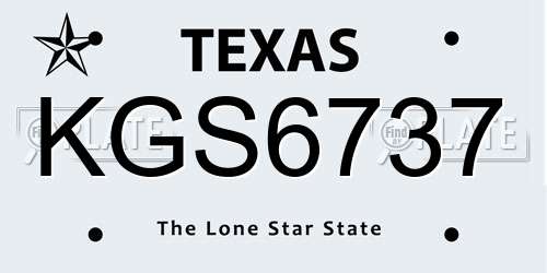KGS6737 Texas License Plate