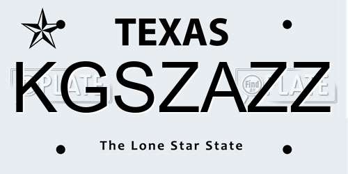 KGSZAZZ Texas License Plate