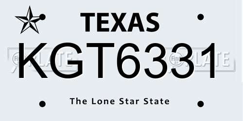 KGT6331 Texas License Plate