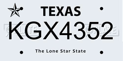 KGX4352 Texas License Plate