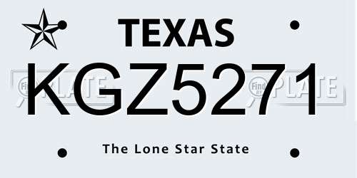 KGZ5271 Texas License Plate