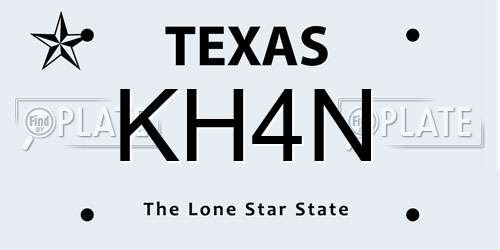 KH4N Texas License Plate
