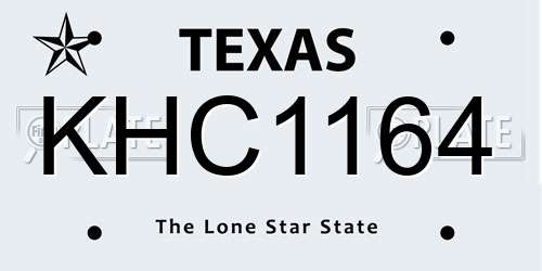 KHC1164 Texas License Plate