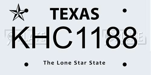 KHC1188 Texas License Plate