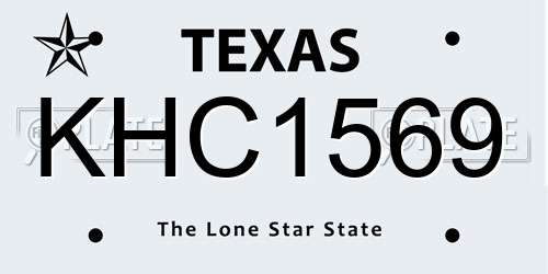 KHC1569 Texas License Plate