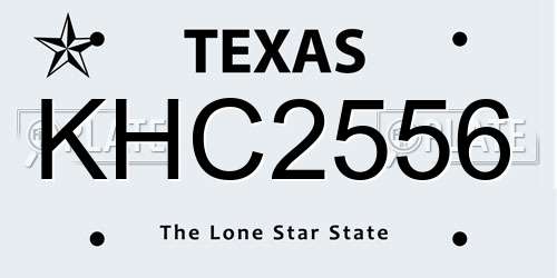 KHC2556 Texas License Plate