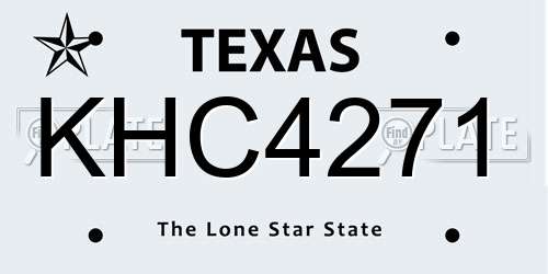 KHC4271 Texas License Plate