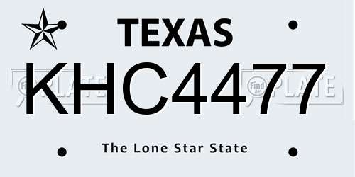 KHC4477 Texas License Plate