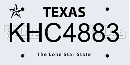 KHC4883 Texas License Plate