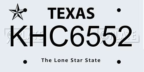 KHC6552 Texas License Plate