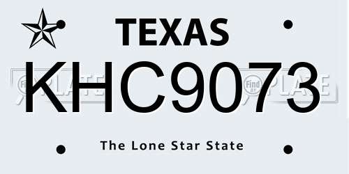 KHC9073 Texas License Plate