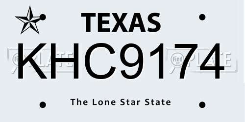 KHC9174 Texas License Plate