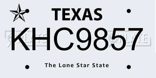 KHC9857 Texas License Plate