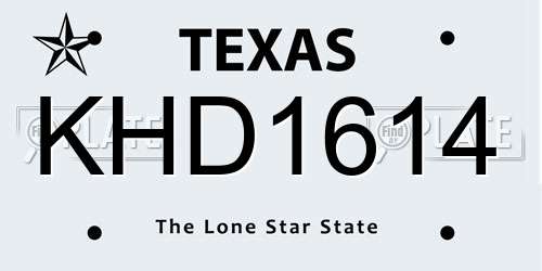 KHD1614 Texas License Plate