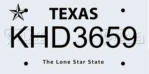 KHD3659 Texas License Plate