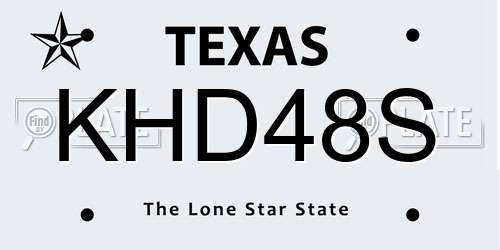 KHD48S Texas License Plate