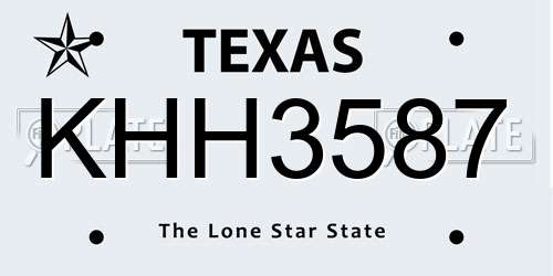 KHH3587 Texas License Plate