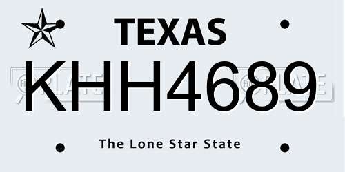 KHH4689 Texas License Plate