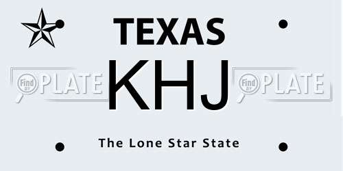 KHJ Texas License Plate