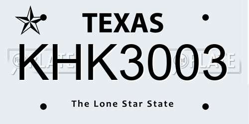KHK3003 Texas License Plate