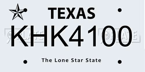 KHK4100 Texas License Plate