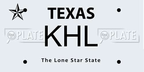 KHL Texas License Plate