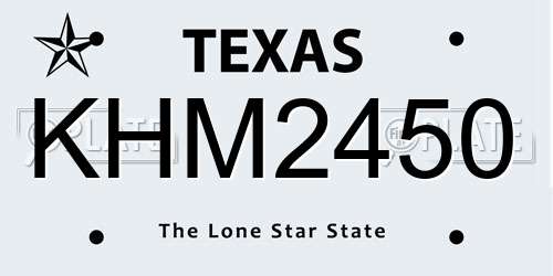KHM2450 Texas License Plate