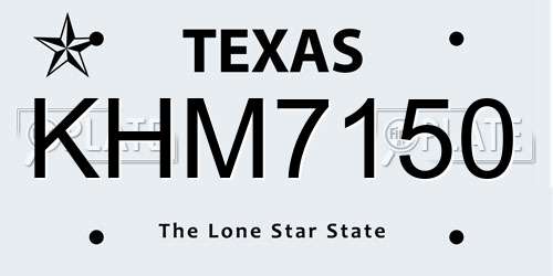 KHM7150 Texas License Plate