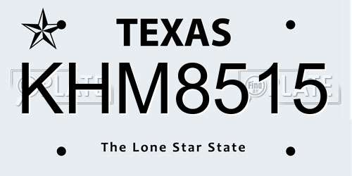 KHM8515 Texas License Plate