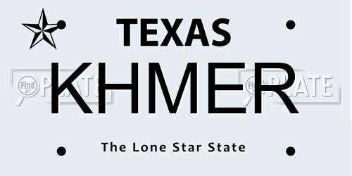 KHMER Texas License Plate